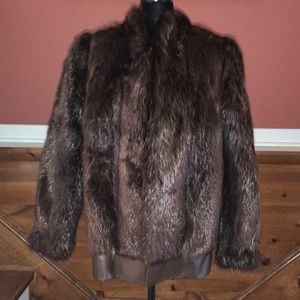 - Fur Coat with Shoulder Pads -